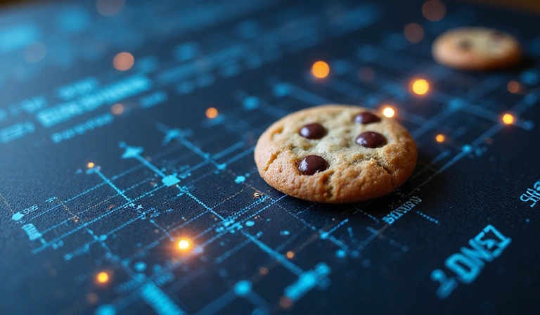 Ilustrace souborů cookie jako malých datových balíčků putujících mezi prohlížečem a serverem