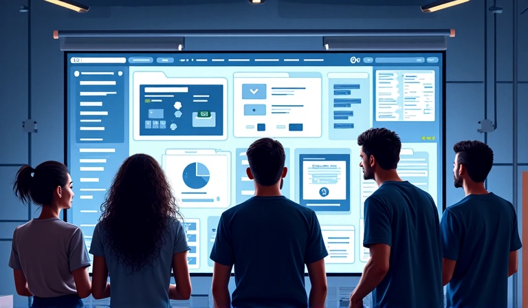 Tým uiorbit diskutující o designu webových stránek